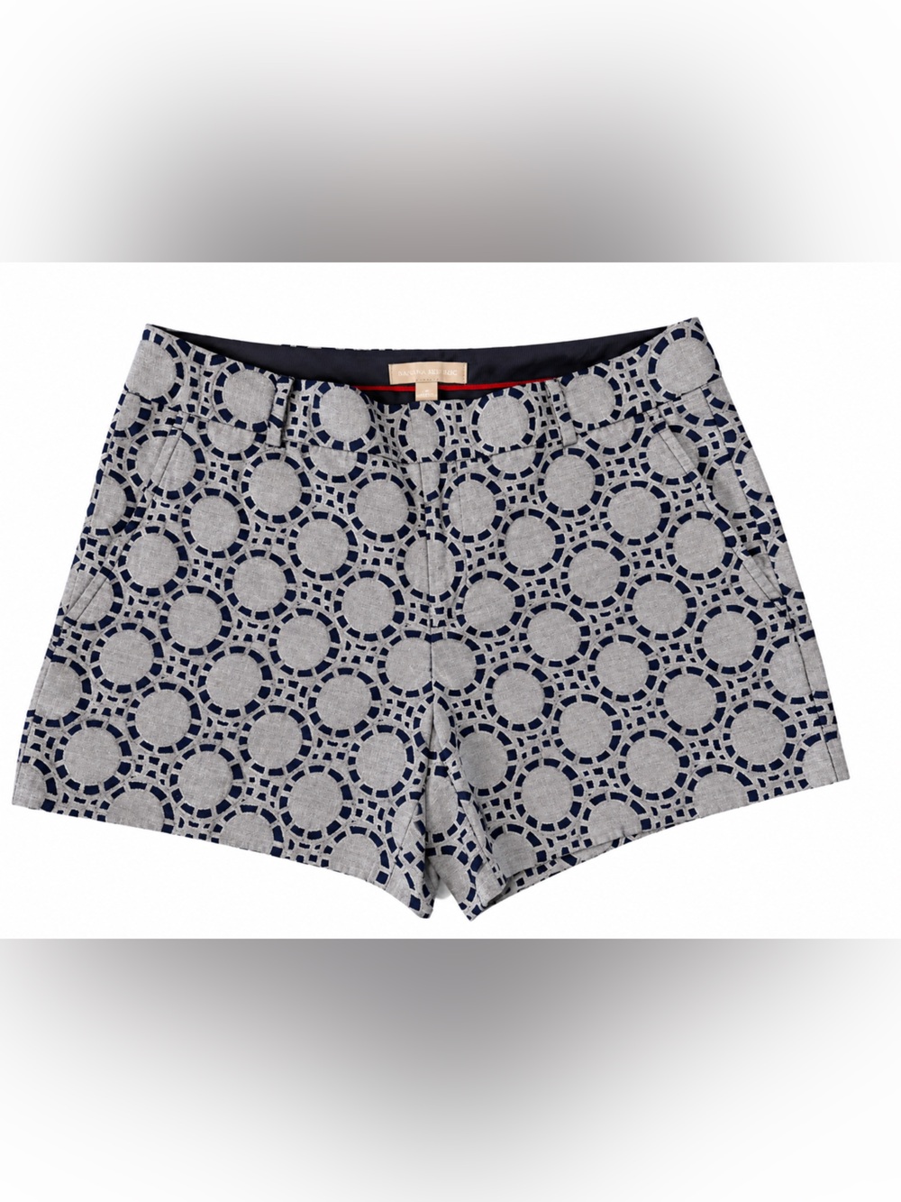 Banana Republic Women’s Size 8 Gray Navy Geometric Print Shorts
